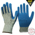 NMSAFETY azul latex recubierto resistente al corte 5 guantes multiflex